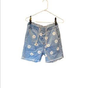 Misslook Denim Daisy Elastic Waist Jean Shorts